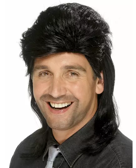 Peruka męska czarna Mullet