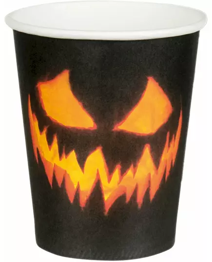 10 Przerażających papierowych kubków dyniowych 21 cl