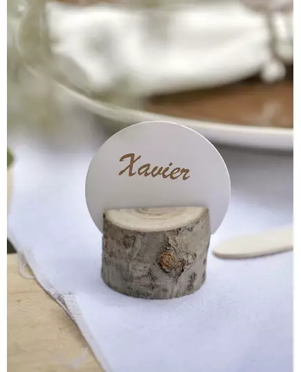 10 okrągłych białych kartonowych wizytówek, 4,7 cm