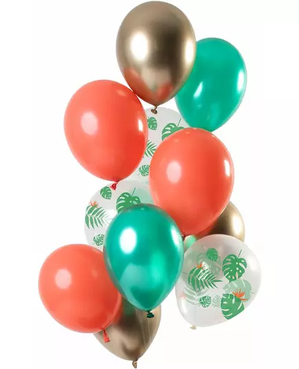 12 tropikalnych metalicznych balonów lateksowych, 33 cm