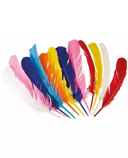 12 różnokolorowych piór indyjskich 30 cm
