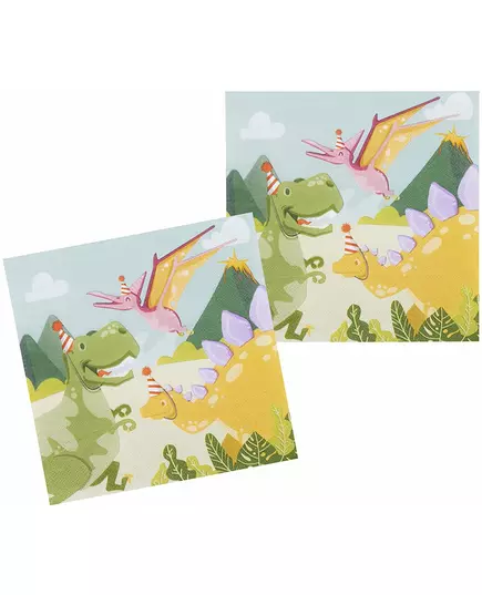 12 serwetek papierowych Dino Party 33 x 33 cm