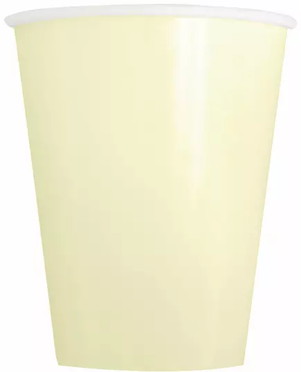 14 kubków papierowych z kości słoniowej 266 ml