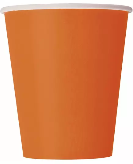 14 Pomarańczowych kubków papierowych 266 ml