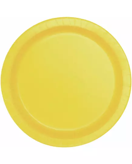 16 żółte papierowe talerze 22 cm