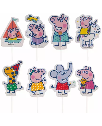 16 papierowych nakładek na tort Świnka Peppa