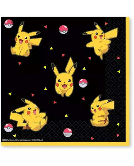16 papierowych serwetek Pokemon Pikachu™ 33 x 33 cm