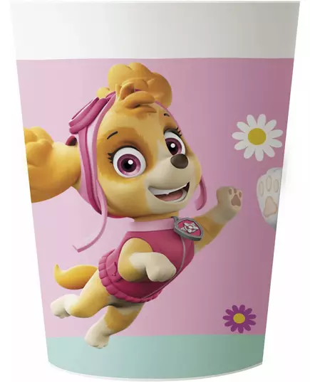 2 plastikowe kubki wielokrotnego użytku Paw Patrol™ różowe 230 ml