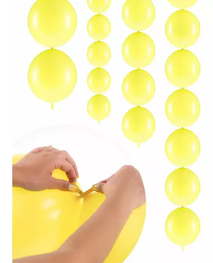 20 pastelowych żółtych nadmuchiwanych balonów do wiązania 28 cm
