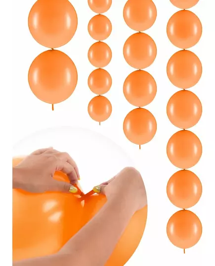 20 pomarańczowych nadmuchiwanych balonów wiązanych 28 cm