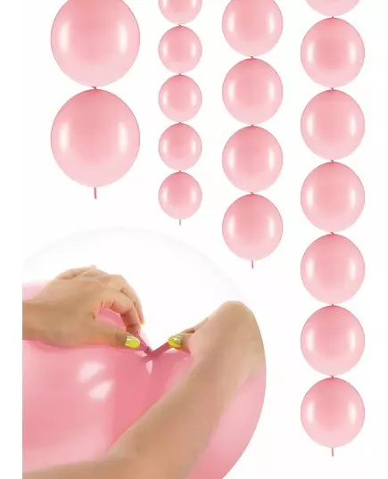 20 pastelowych różowych nadmuchiwanych balonów wiązanych 28 cm
