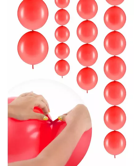 20 nadmuchiwanych balonów w kolorze czerwonego maku do zawiązania 28 cm