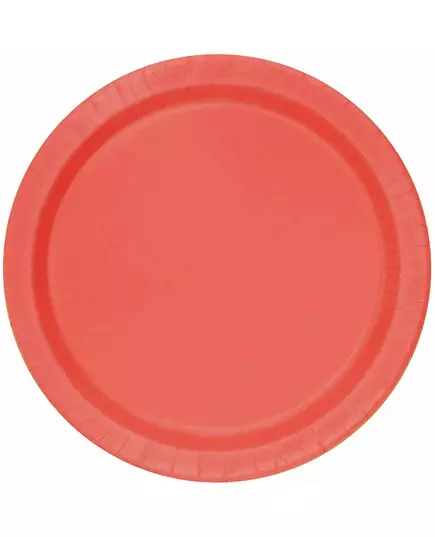 20 Małe jasnoczerwone kartonowe talerze 17,1 cm
