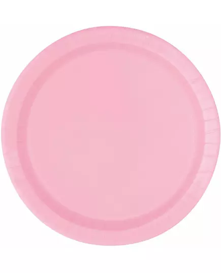 20 Małych jasnoróżowych talerzy kartonowych 19 cm