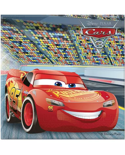 20 papierowych serwetek Zygzak McQueen Cars 3™ 33 x 33 cm