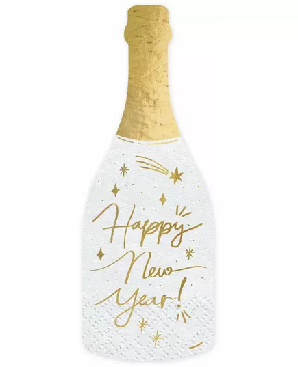 20 papierowych serwetek w butelce Happy New Year o wymiarach 14,5 x 12 cm