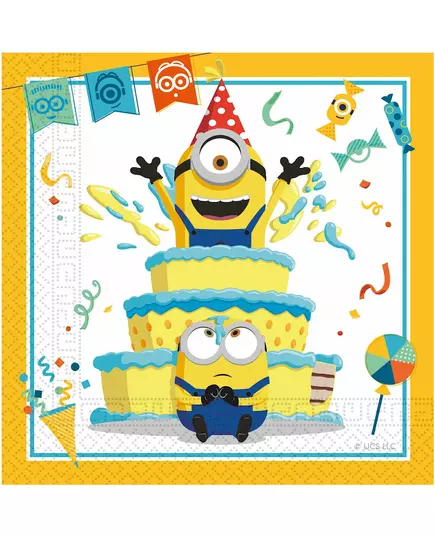 20 papierowych serwetek Minions™ 33 x 33 cm