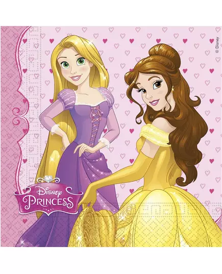 20 papierowych serwetek Disney Princess™ Hearts 33 x 33 cm