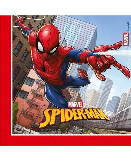 20 papierowych serwetek Spiderman Fighter™ 33 x 33 cm