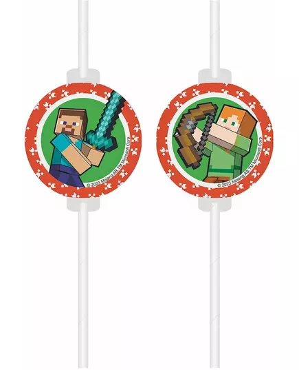 4 papierowe słomki Minecraft™