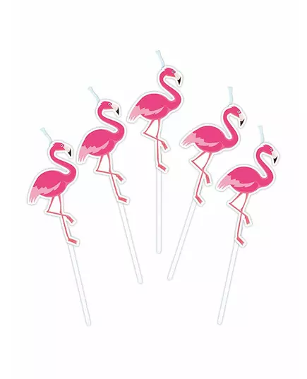 5 świeczek na flamingach 3 cm