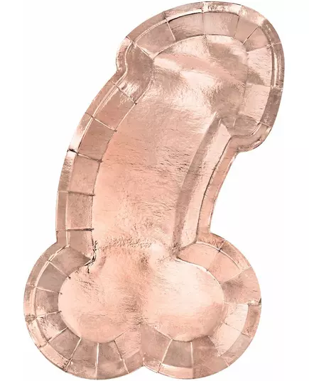 6 Tekturowych talerzy zizi różowe złoto 26,5 x 15,5 cm