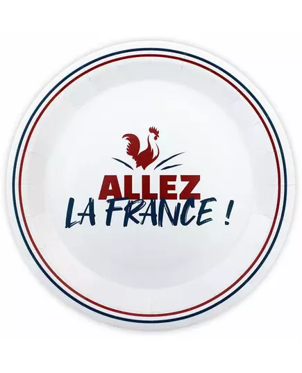 6 papierowych talerzyków „Allez la France” 23 cm