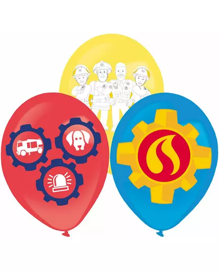 6 balonów lateksowych Strażak Sam™ o średnicy 27,5 cm