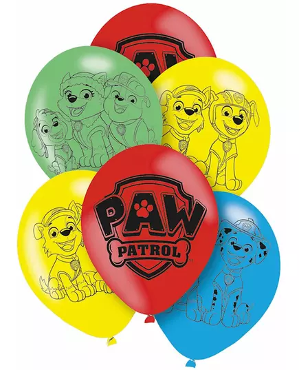 6 balonów lateksowych Psi Patrol™ o średnicy 27,5 cm