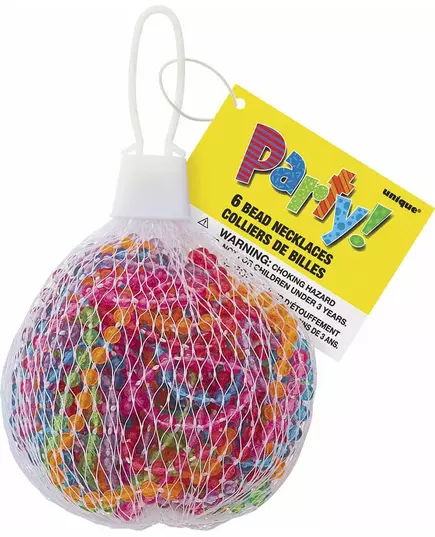 6 losowych naszyjników z plastikowych koralików