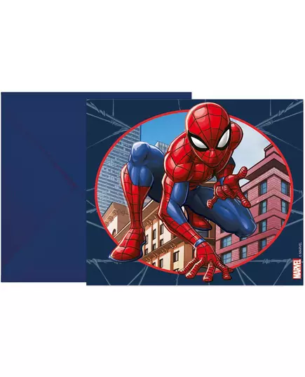 6 zaproszeń Spiderman™ z kopertami
