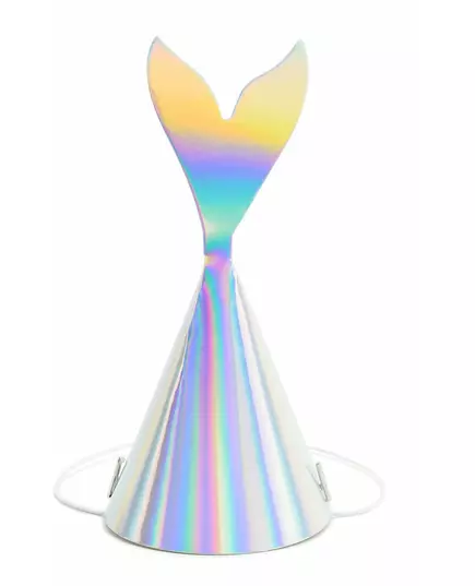 6 holograficznych czapek z ogonem syreny 8 x 18 cm