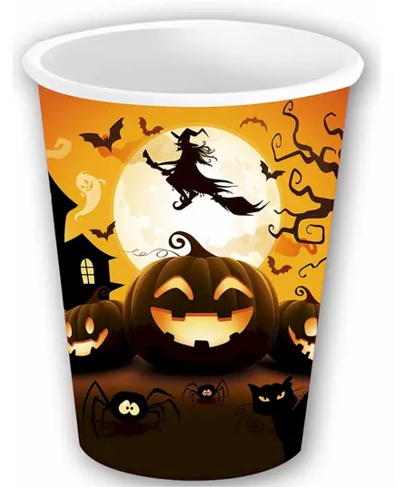 6 papierowych kubków dyniowych na Halloween 240 ml