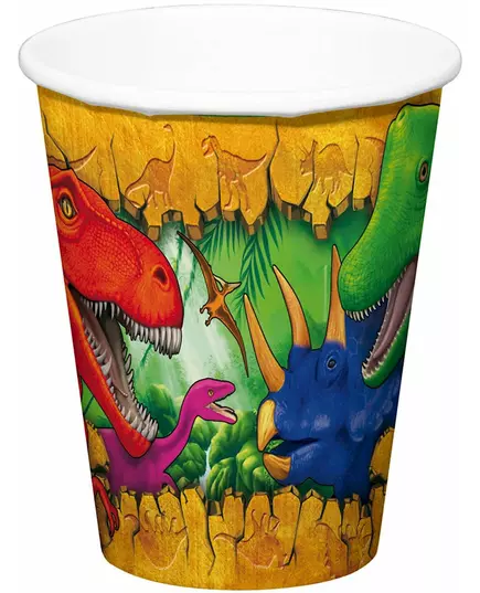 6 kubków papierowych Dinozaur 250 ml