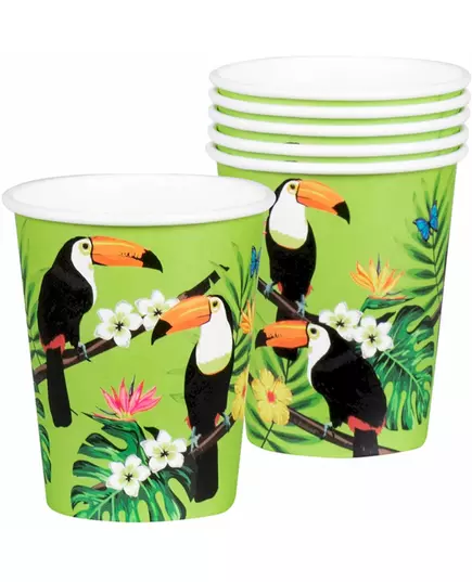 10 papierowych kubków w zielony tukan 21 cl