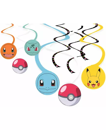 6 spiralnych dekoracji wiszących Pikachu Pokemon™