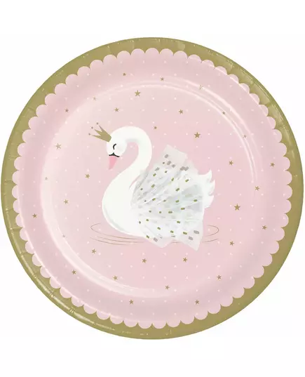 Talerzyki papierowe Royal Swan różowe, 23 cm