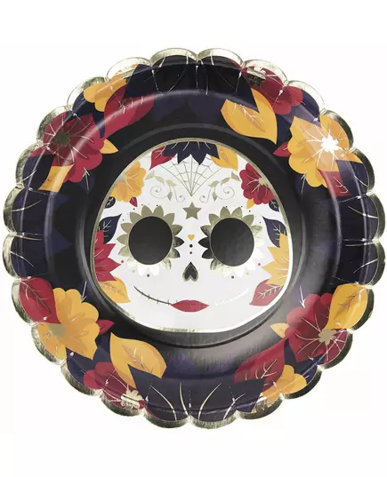 8 talerzy papierowych Dia de los Muertos 23 cm
