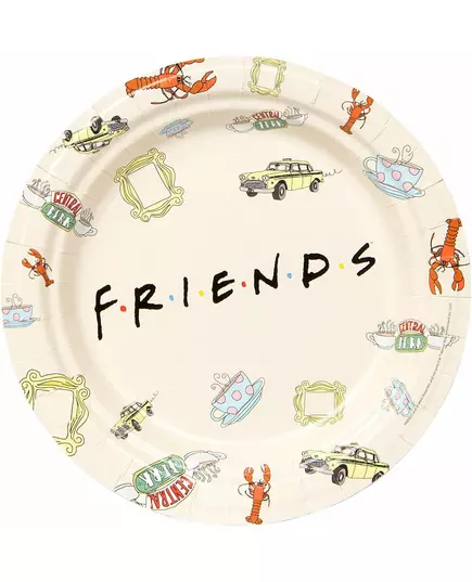 8 talerzyków papierowych Friends™ 23 cm