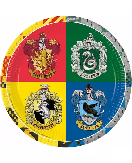 8 papierowych talerzy Harry Potter™ Hogwart 23cm