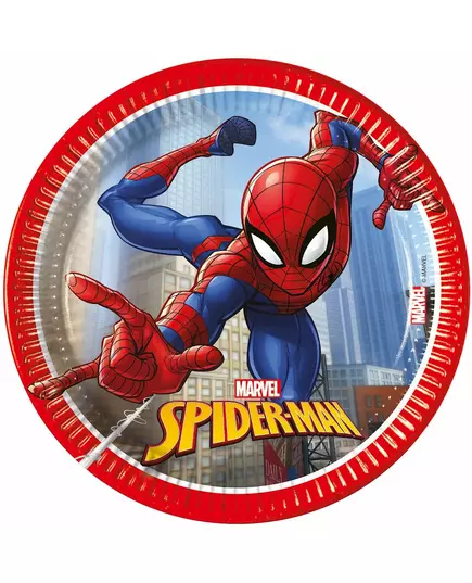 8 papierowych talerzy Spiderman Fighter™ 20 cm