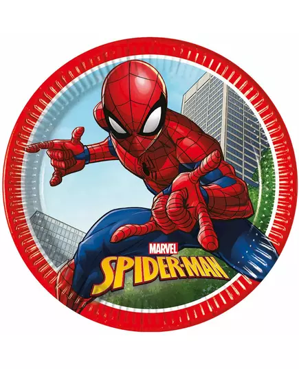 8 papierowych talerzy Spiderman Fighter™ 23cm