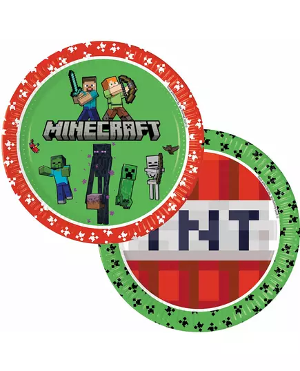 8 papierowych talerzy Minecraft™ 23 cm