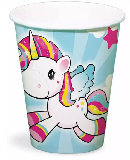 8 papierowych kubków jednorożca 250ml