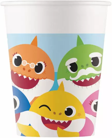8 kubków papierowych Baby Shark™ o pojemności 200 ml