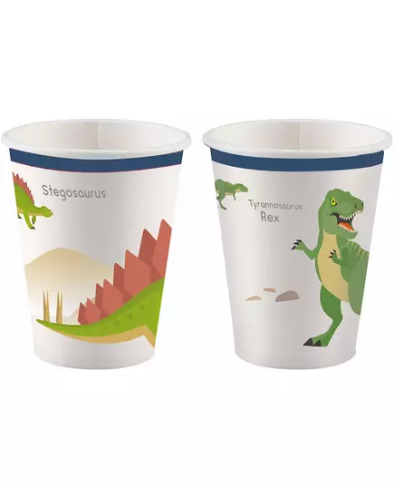 dużych kubków papierowych o pojemności 250 ml w kształcie dinozaurów
