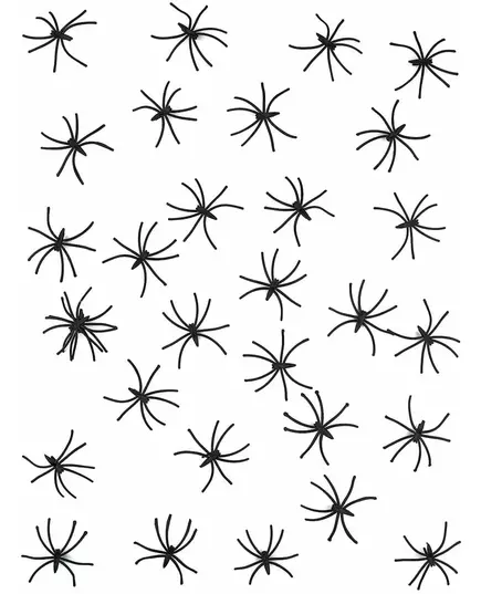 30 Mini ozdobnych czarnych plastikowych pająków