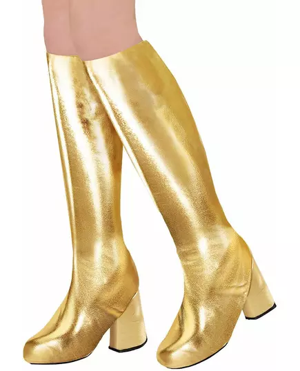 Złote nakładki na buty w stylu retro z lat 60.