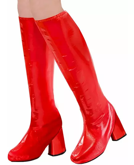 Czerwone nakładki na buty w stylu retro z lat 60.