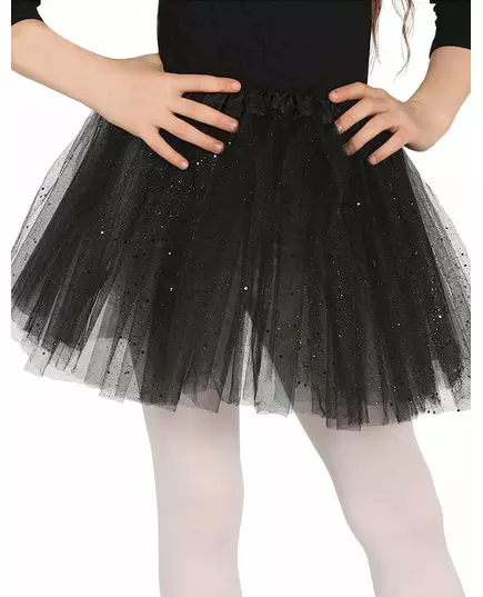 Dziewczęca czarna cekinowa spódniczka tutu
